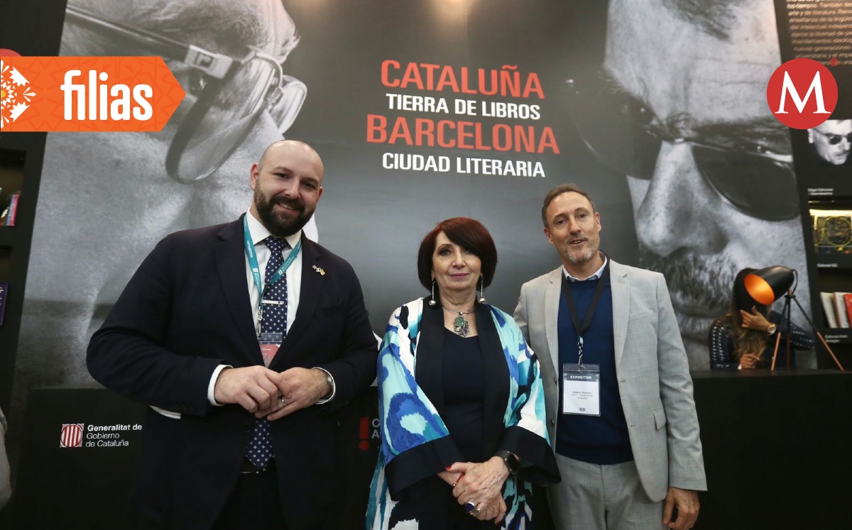 Lleïr Daban, Representante del Gobierno de Cataluña en México, Marisol Schulz, directora de la FIL Guadalajara, Joaquim Bejarano, director Literatura 