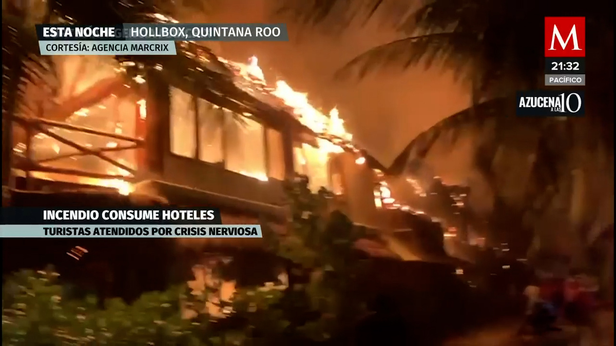 Usuarios de redes muestran cómo se ve incendio en hoteles de Holbox