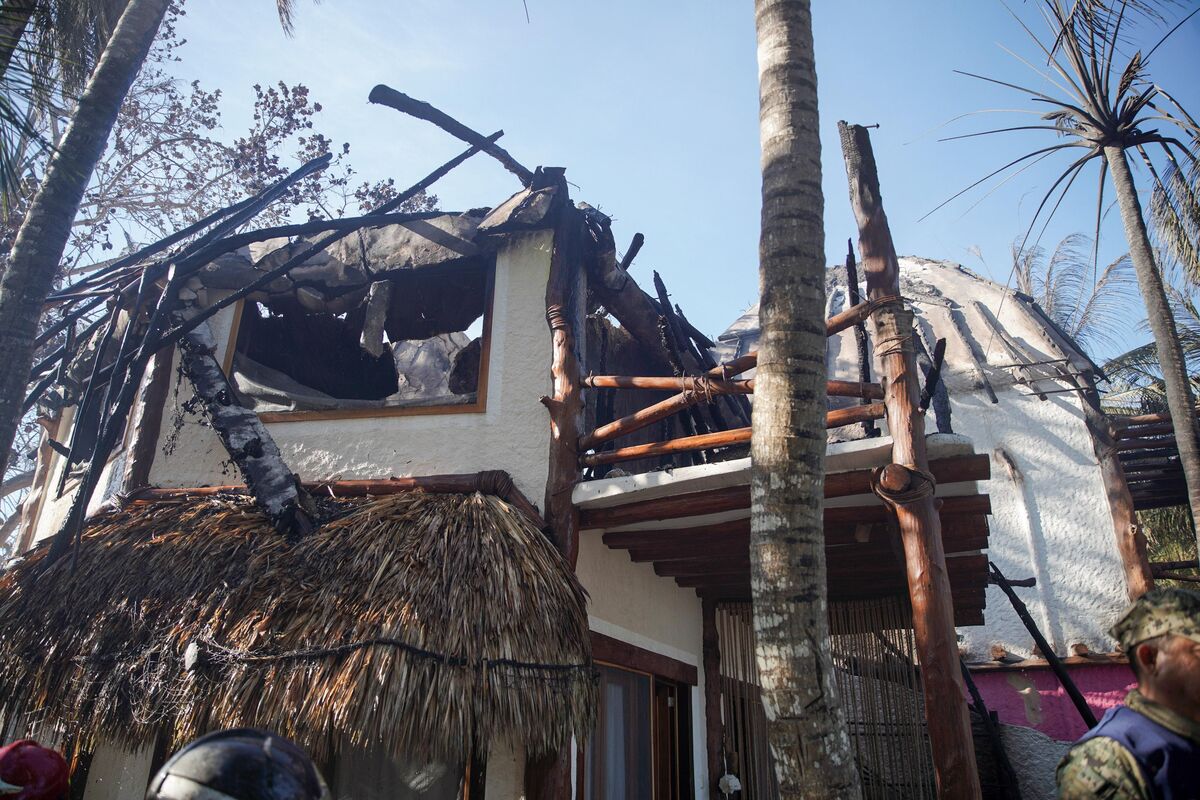 Aspectos de la zona afectada por el incendio en la isla de Holbox, Quintana Roo. (Foto: Cuartoscuro)