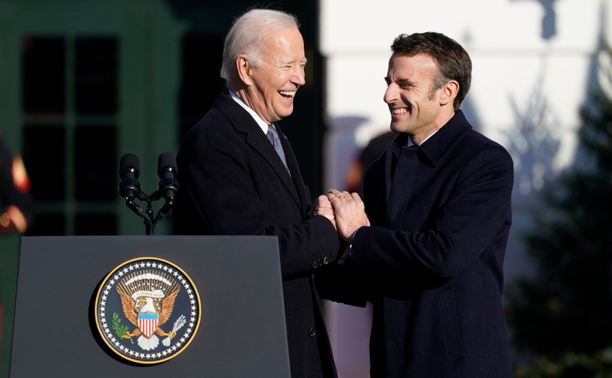 Joe Biden y Emmanuel Macron en Estados Unidos. | AP