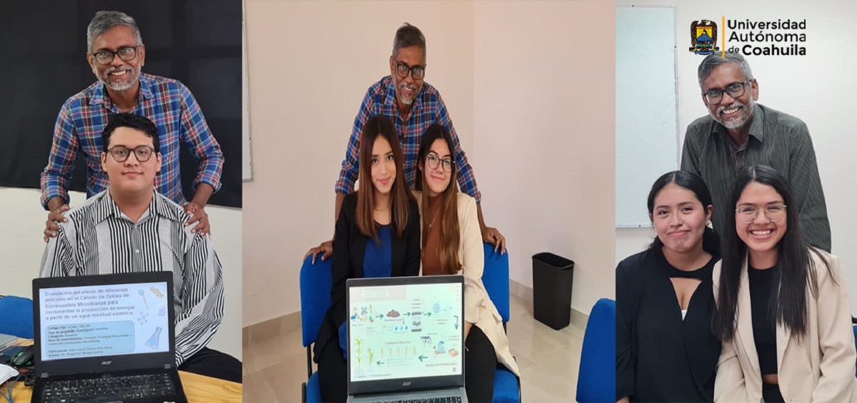 Alumnos de la Facultad de Ciencias Biológicas junto al asesor Nagami Balagurasamy. (cortesía)