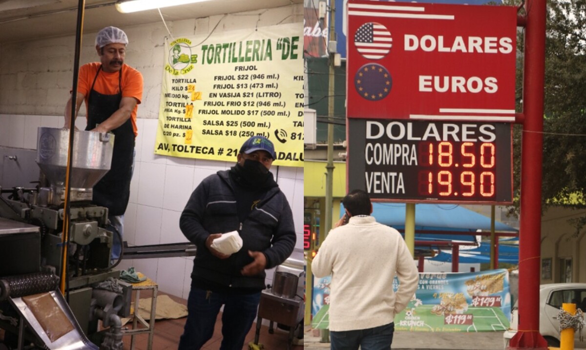 En las casas de cambio del área metropolitana, un dólar se cotizó hasta en 19.90 pesos, mientras que en las tortillerías el kilo del producto se llegó