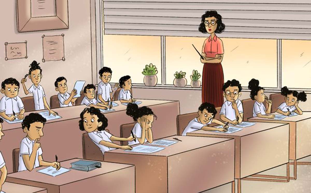 Encuentra el alumno que está haciendo trampa (Genial Gurú)