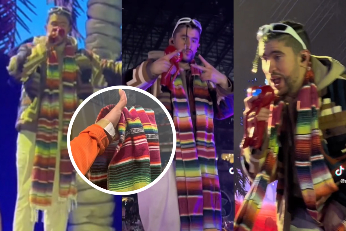 Fan le regala sarape a Bad Bunny y lo usa en concierto de Monterey | Milenio Digital