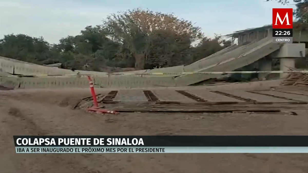 En Sinaloa, colapsan vigas de puente; mala maniobra, la causa: autoridades