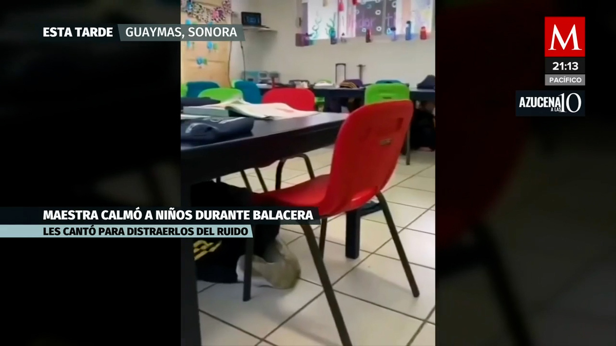 En Sonora, niños se resguardan bajo sus mesitas de la escuela por un tiroteo