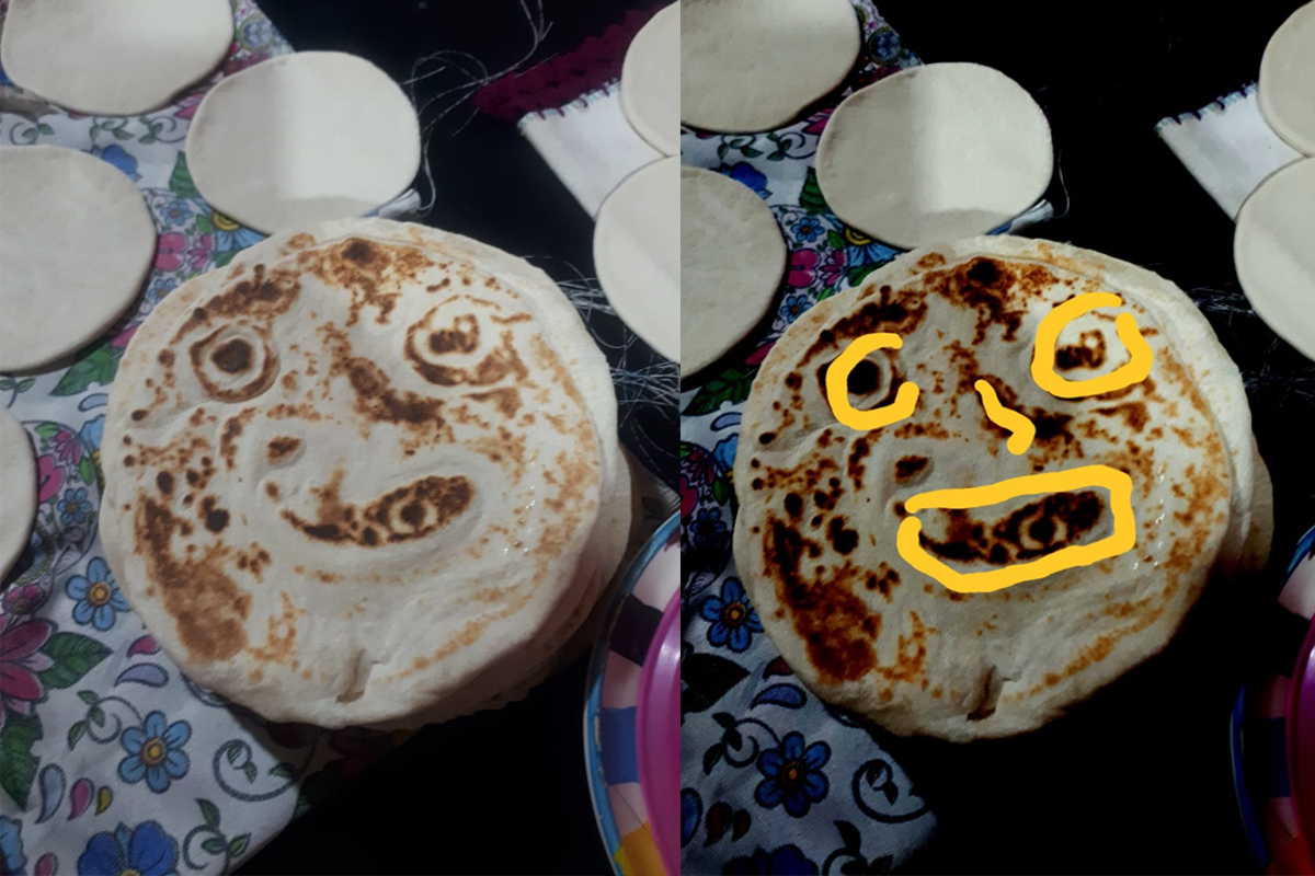 Tortilla con rostro en San Pedro, Coahuila. | Especial