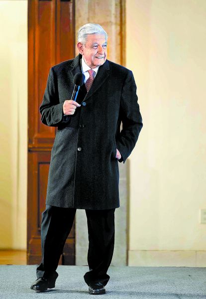 El mandatario durante la conferencia mañanera de ayer en Palacio Nacional. Especial