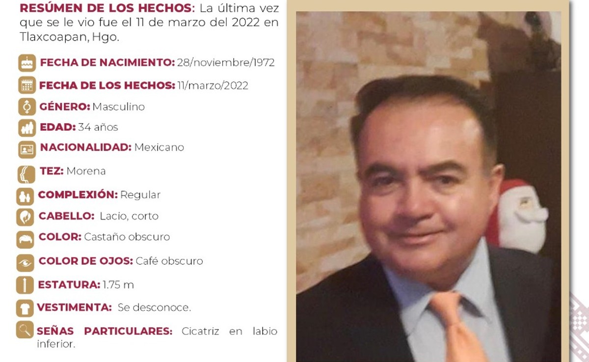 Desapareció en marzo de este año.