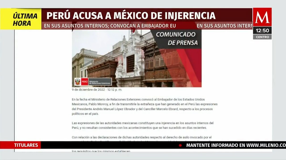 Perú acusa a México de injerencia tras declaraciones de AMLO