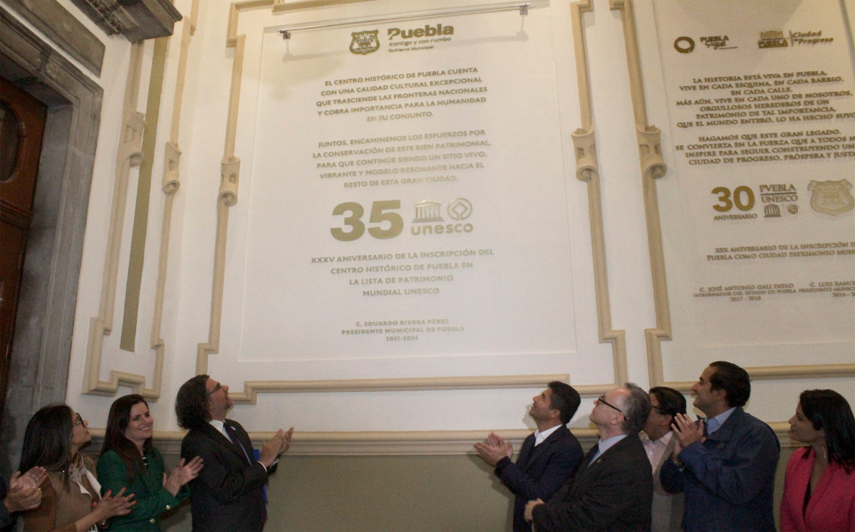 Puebla, patrimonio mundial UNESCO: develan placa conmemorativa 35 años | Agencia Enfoque