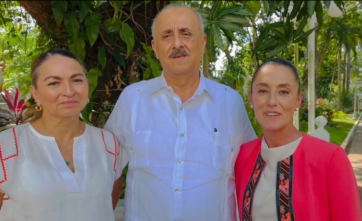 Claudia Sheinbaum junto al gobernador de Tabasco, Carlos Merino | Twitter @Claudiashein