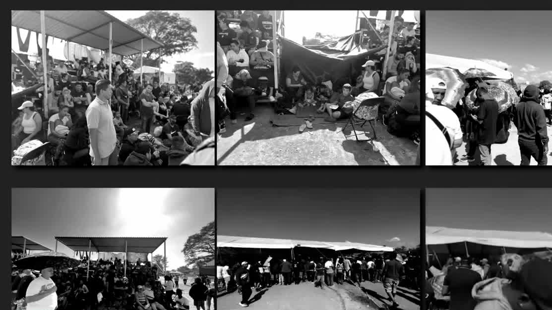 Migrantes instalan campamento en Oaxaca