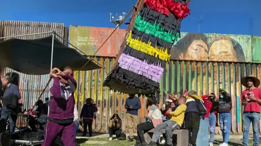 Realizan posada migrante en la frontera entre Estados Unidos y México