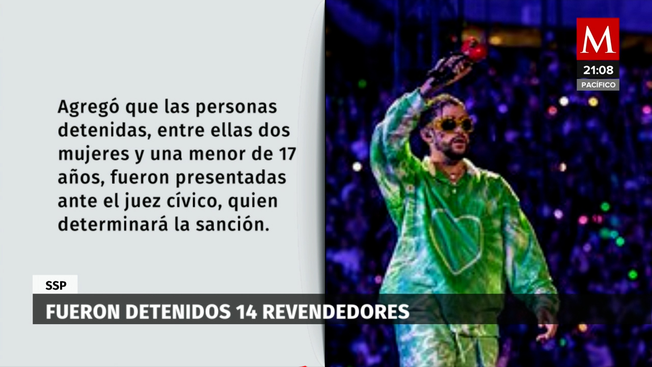 Detienen a 14 presuntos revendedores de boletos en segundo concierto de Bad Bunny