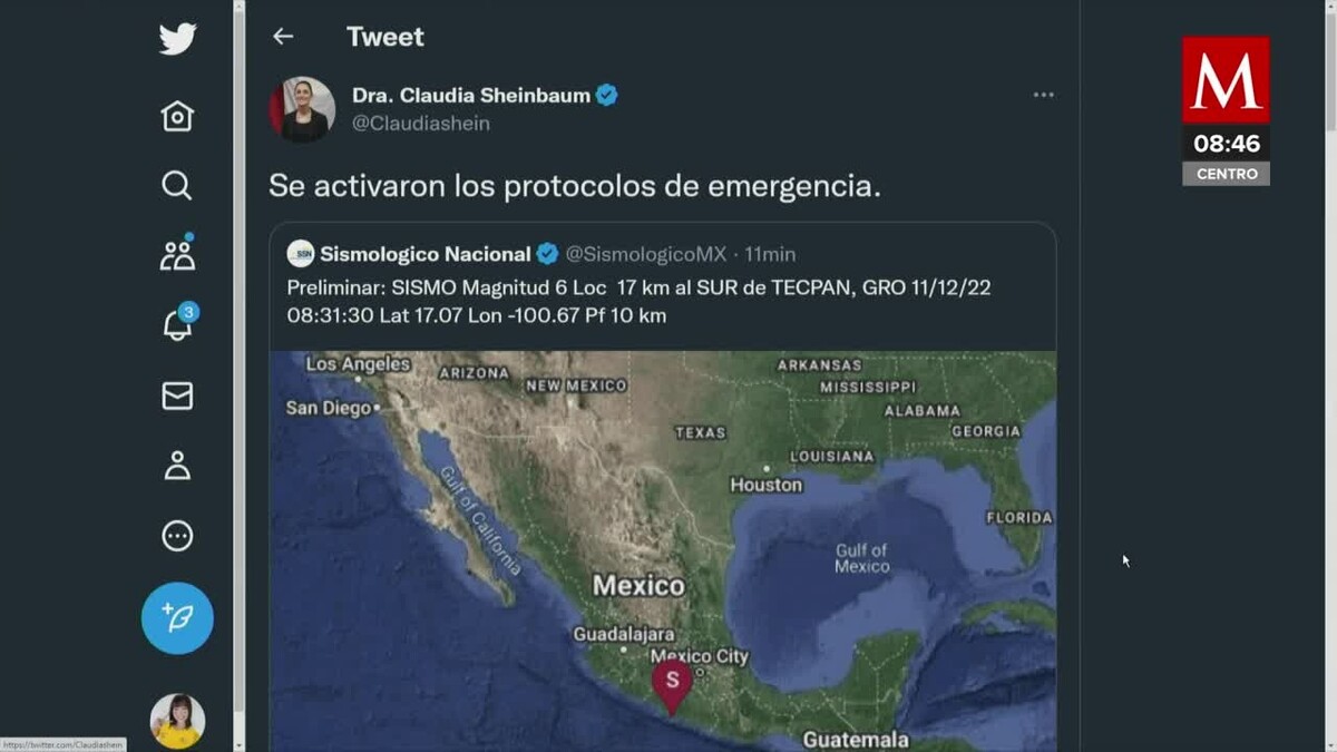 "Todo en calma hasta el momento": Sheinbaum tras sismo en la CdMx