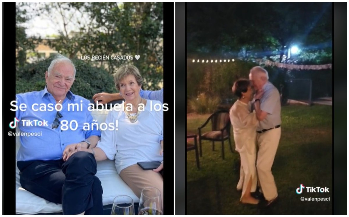 Abuelita se reencuentra con su novio de la juventud y se casa (Tiktok).
