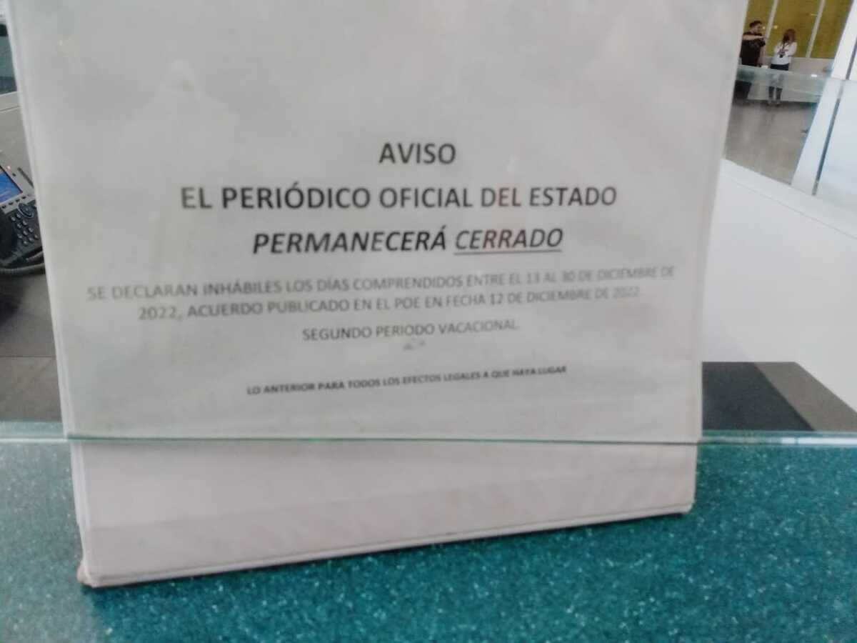 Éste fue el anunció que se colocó en la planta baja del Pabellón Ciudadano. Foto: Especial