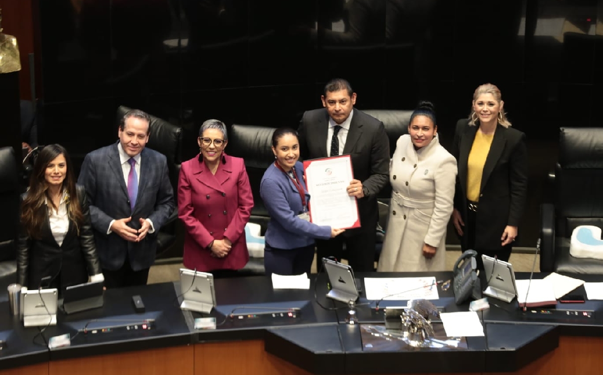 Katya Echazarreta, primera mexicana en ir al espacio, en el Senado. | Jesús Quintanar