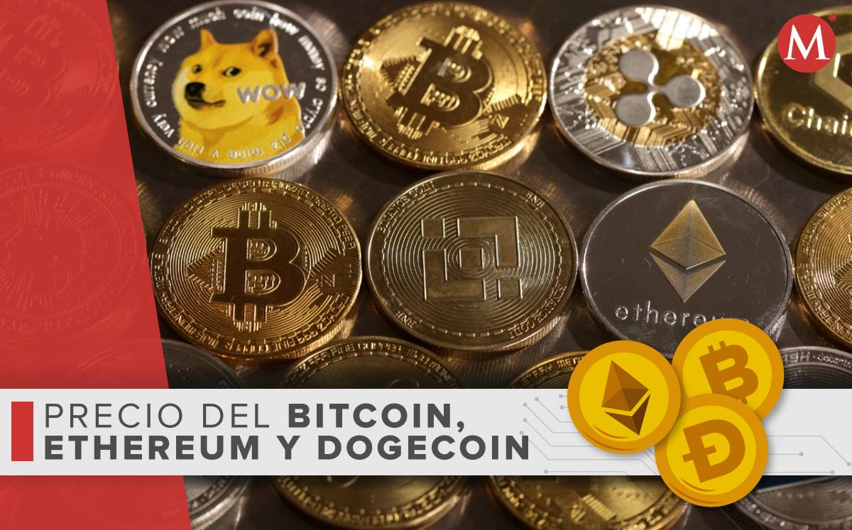 Precio-bitcoin ethereum dogecoin-HOY. 13-diciembre 2022. México