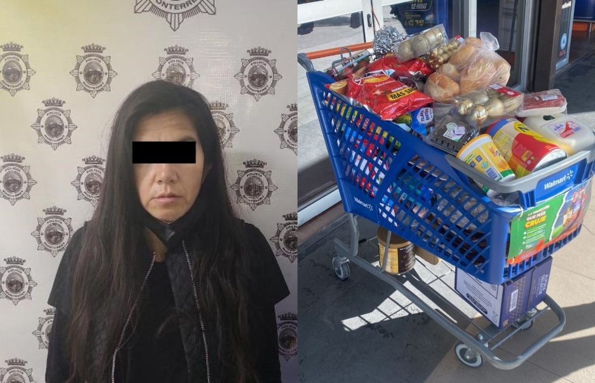 Mujer intenta robar en super de Monterrey. Foto: Especial