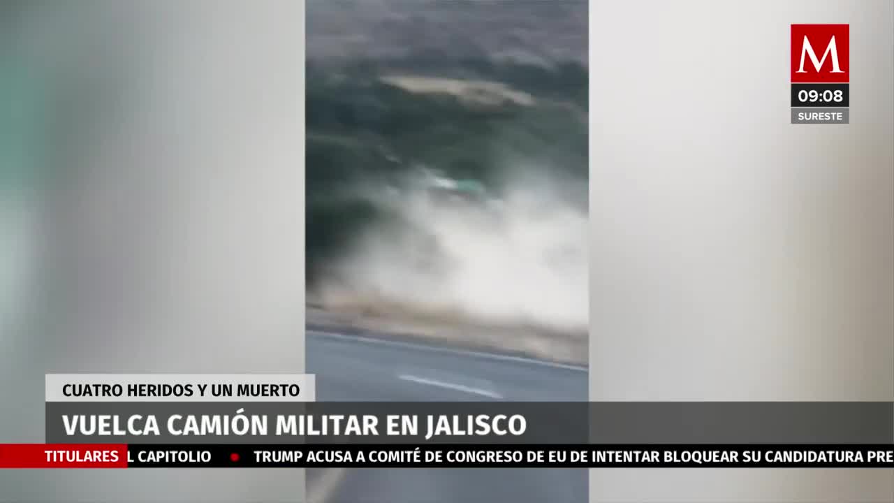 Vuelca camión militar en Jalisco, hay un muerto y cuatro heridos