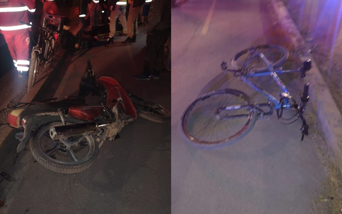 Un ciclista impactó de frente contra una motocicleta. (Notivox Digital)