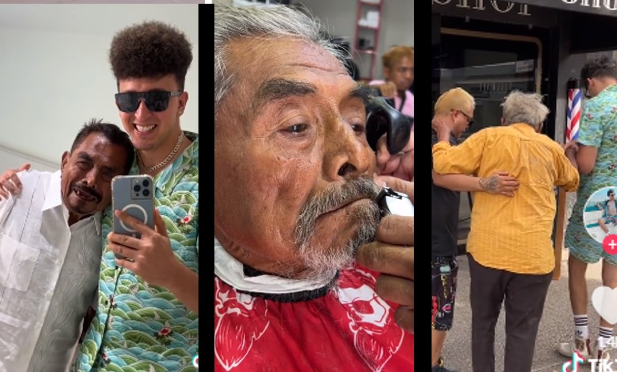 Abuelito llora al ver cambio de look gracias a influencer | ESPECIAL