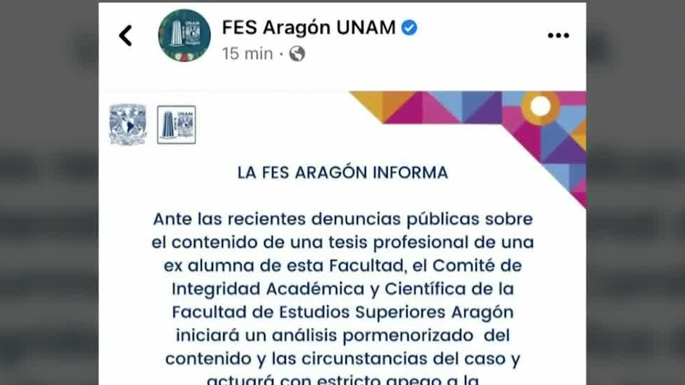 FES Aragón iniciará investigación sobre la tesis de la ministra Yasmín Esquivel