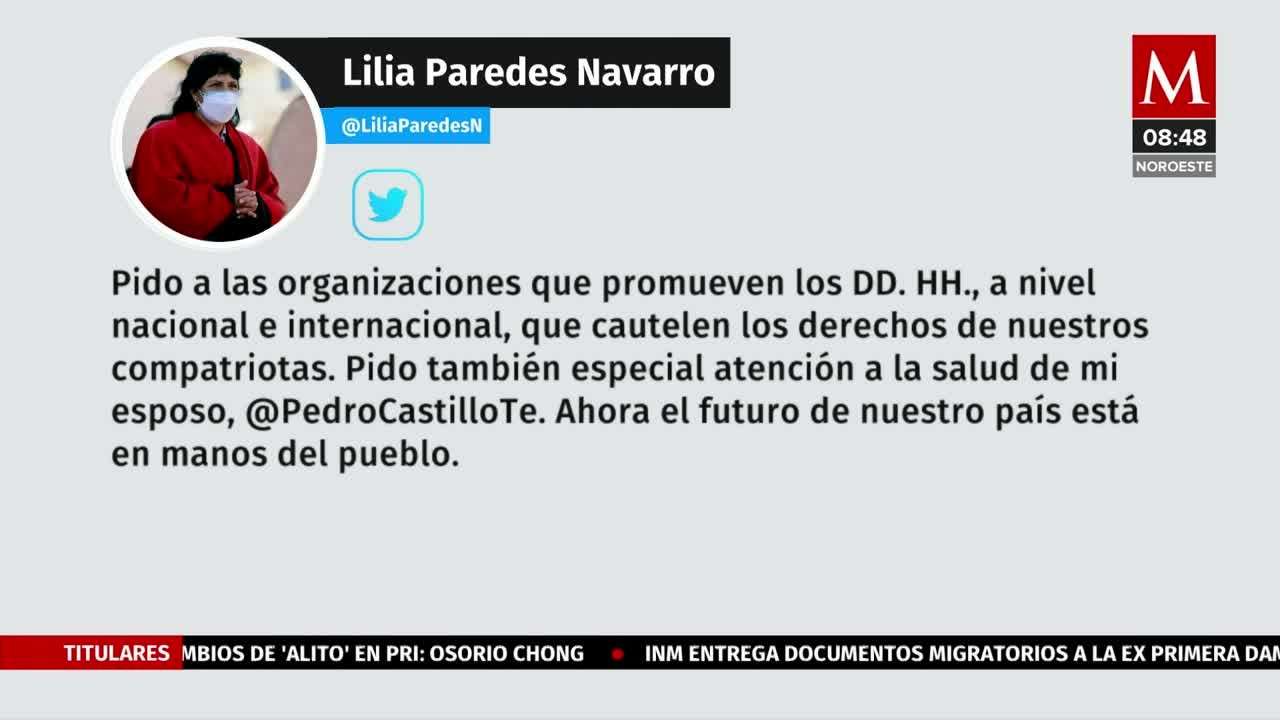 Lilia Paredes agradece a Gobierno mexicano tras recibir asilo político