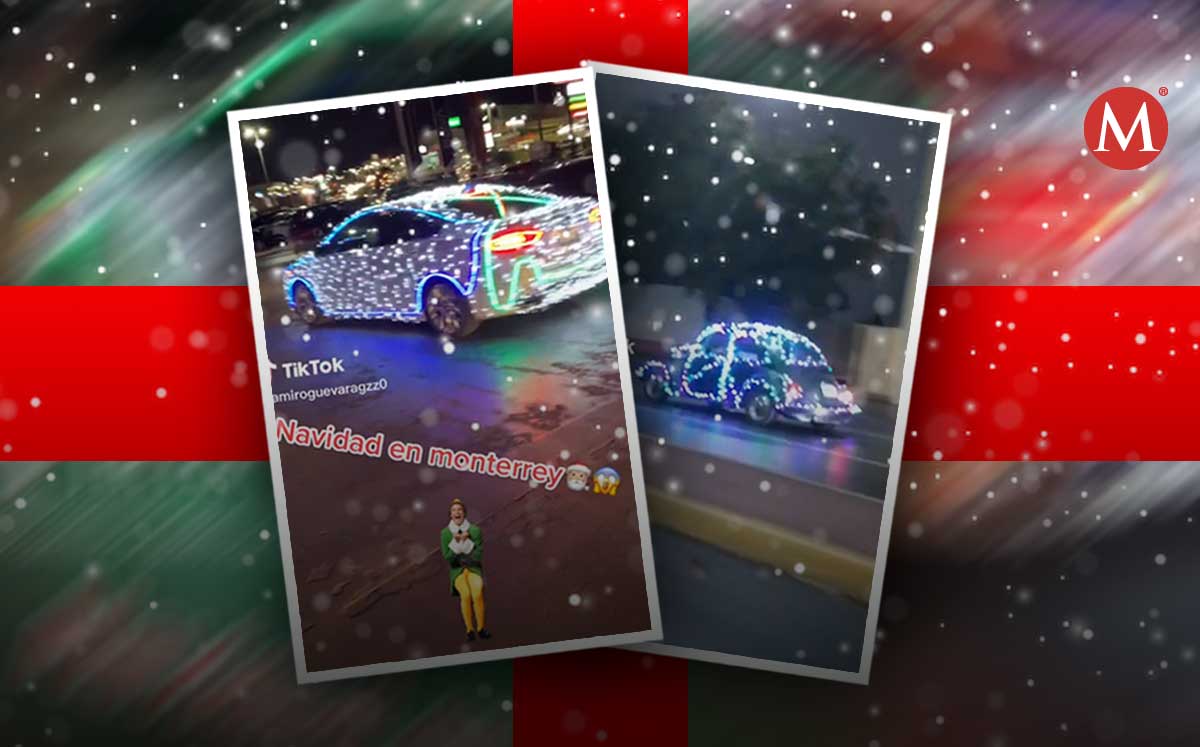 Llenan de foquitos navideños sus autos como si de carros alegóricos se tratara.