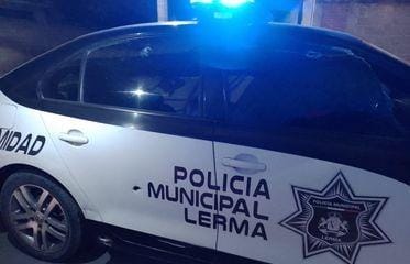 Policías de Lerma baleados.