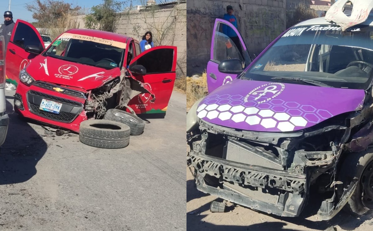 El conductor de un taxi perdió el control e invadió carril contrario, impactando de frente contra otra unidad. | Especial