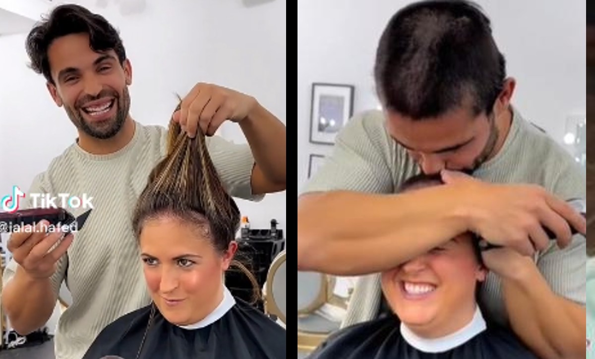 Estilista quita cabello a clienta con cáncer  y luego se rapa él  | ESPECIAL