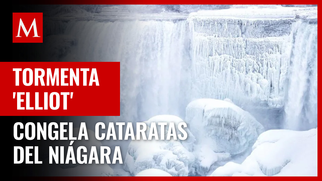 Cataratas del Niágara se congelan parcialmente por tormenta invernal 'Elliot'