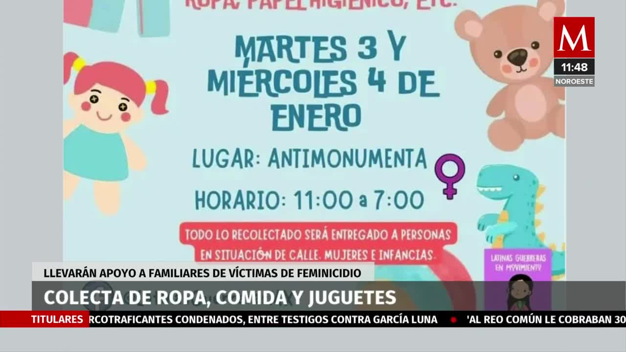 Colectivo hace acopio de ropa, comida y juguetes para familias de víctimas de feminicidio