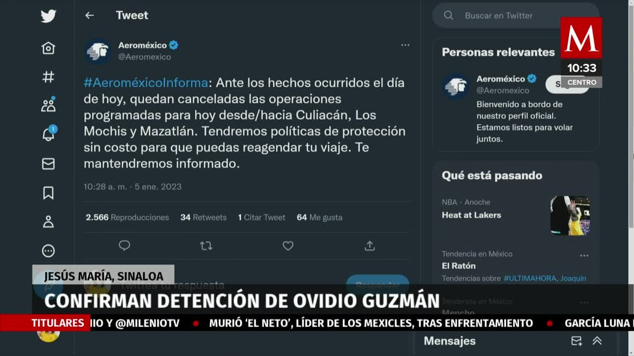 Aeroméxico cancela vuelos en Culiacán, Los Mochis y Mazatlán