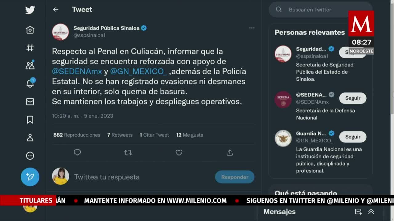 Refuerzan seguridad en penal de Culiacán tras detención de Ovidio Guzmán
