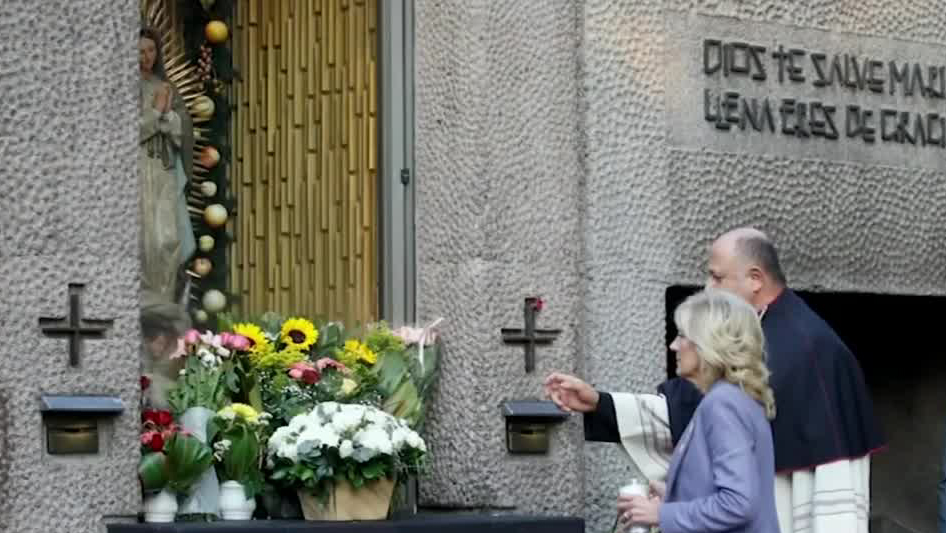 Jill Biden visita la Basílica de Guadalupe en su llegada a México