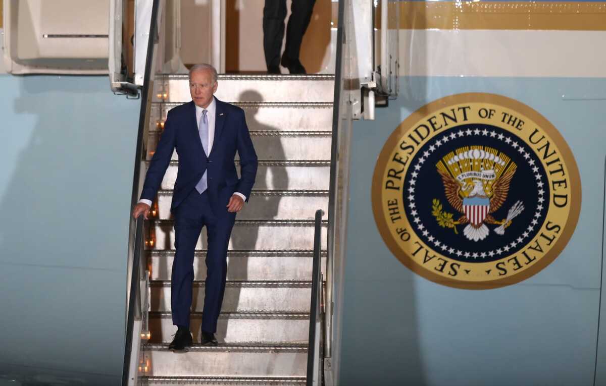 Llegada de Joe Biden a México. (Javier Ríos)