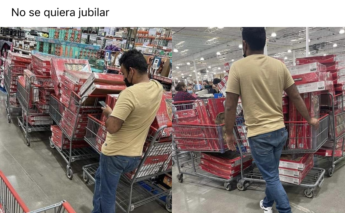 "No se quiera jubilar", dice la descripción de las imágenes | Facebook