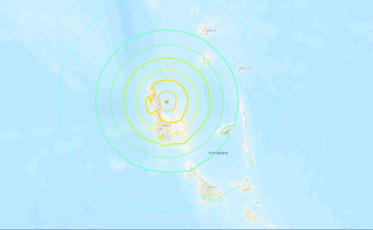 El sismo ocurrió en Vanuatu, en el Océano Pacífico. | Foto: USGS