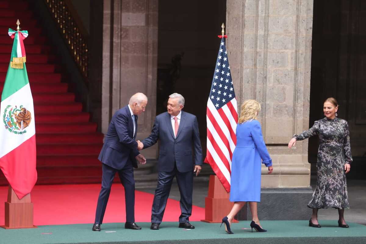AMLO y Joe Biden en Palacio Nacional. (Javier Ríos)