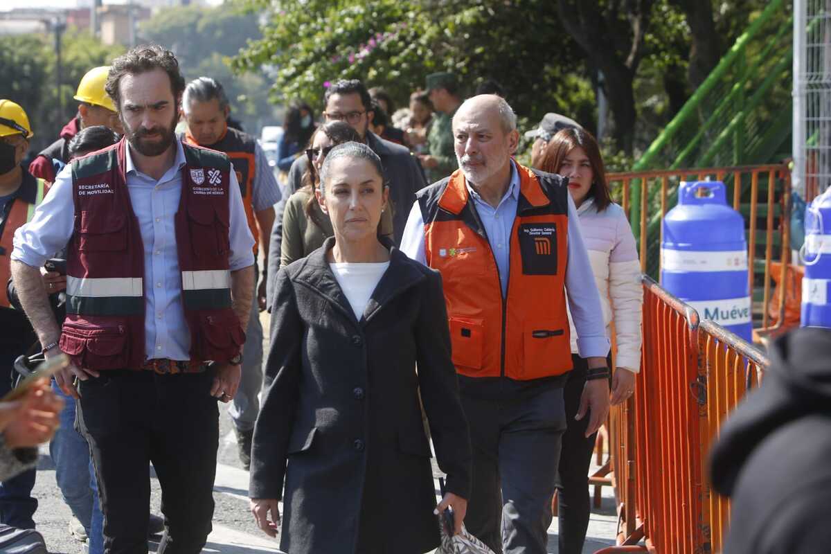 Claudia Sheinbaum realiza recorrido con Guillermo Calderón y Andrés Lajous, secretario de movilidad. |Ariana Pérez