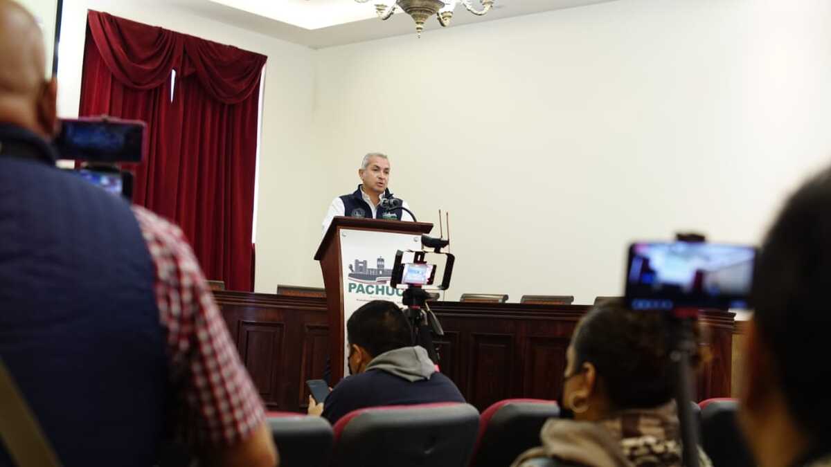 Conferencia de prensa del presidente municipal de Pachuca Sergio Baños (Jorge Sánchez)
