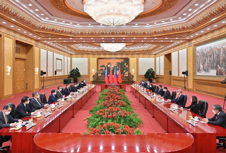 El Presidente de China, Xi Jinping, sostiene conversaciones con su homólogo de Filipinas, Ferdinand Romualdez Marcos Jr., en Beijing. (Xinhua)