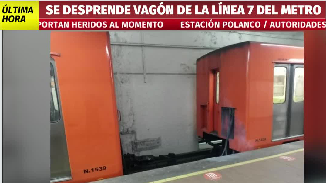¿Otro hecho atípico? vagón del metro se desprende en la estación Polanco