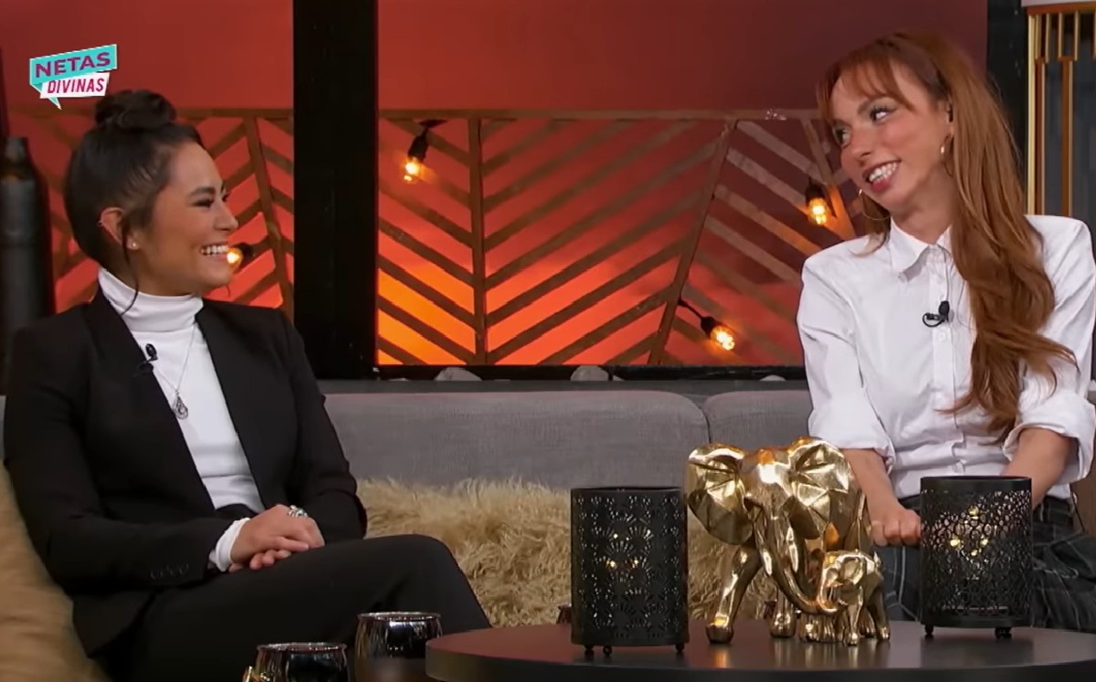 Natalia Téllez y su eufórica reacción cuando conoció a Mabel Cadena (Captura).