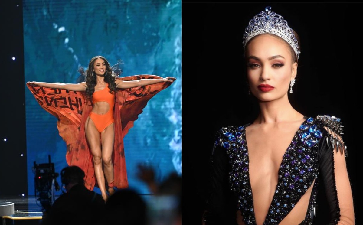 R'Bonney Gabriel y la capa que utilizó en Miss Universo 2022. | ESPECIAL