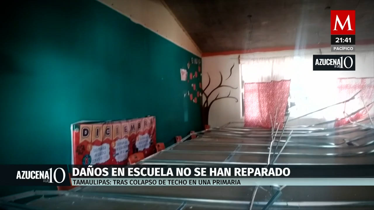 Tres salones de Tamaulipas no cuentan con techo. Así se toman clases pese al frío